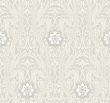 York Gatsby Damask Gray Wallpaper