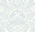 York Palmetto Palm Damask Blue Wallpaper