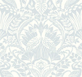 York Palmetto Palm Damask Blue Wallpaper