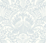 York Palmetto Palm Damask Blue Wallpaper