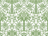 York Palmetto Palm Damask Green Wallpaper