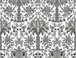 York Shell Damask Black Wallpaper