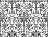 York Shell Damask Black Wallpaper
