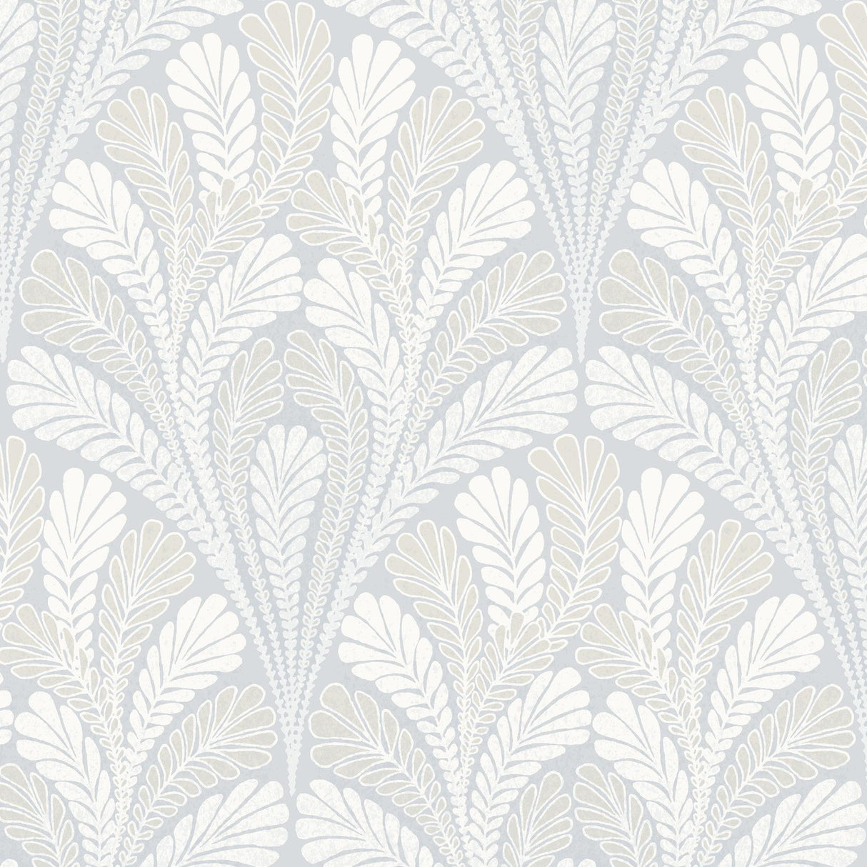 York Shell Damask Blue Wallpaper