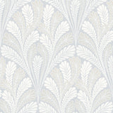 York Shell Damask Blue Wallpaper