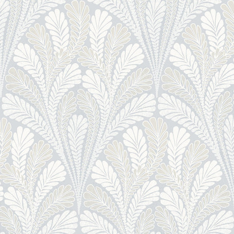 York Shell Damask Blue Wallpaper