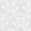 York Shell Damask Blue Wallpaper