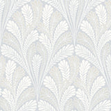 York Shell Damask Blue Wallpaper