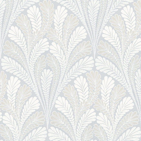 York Shell Damask Blue Wallpaper