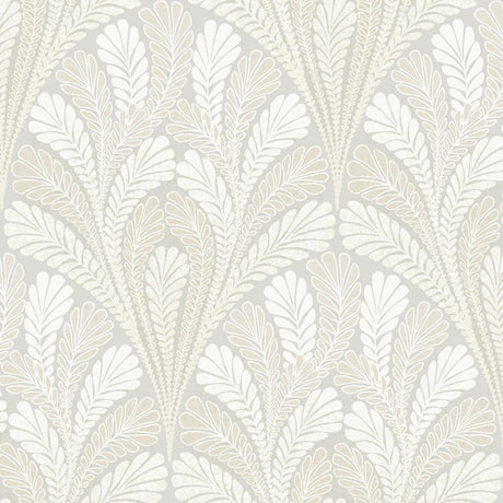 York Shell Damask Gray Wallpaper