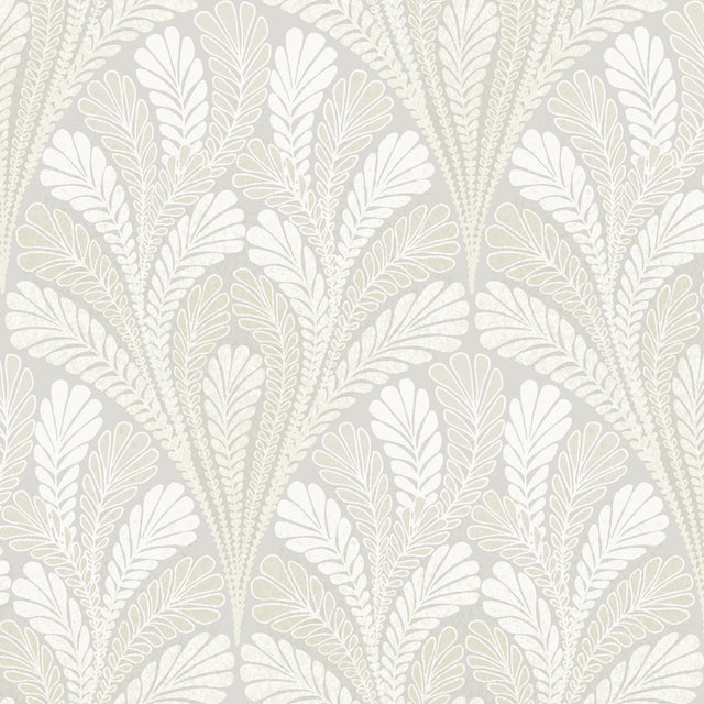 York Shell Damask Gray Wallpaper