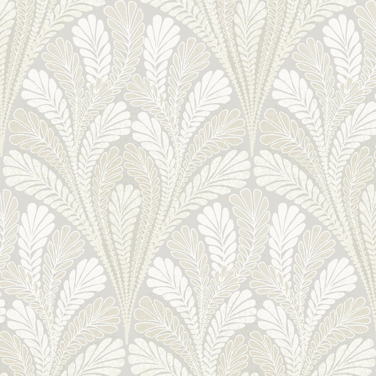 York Shell Damask Gray Wallpaper