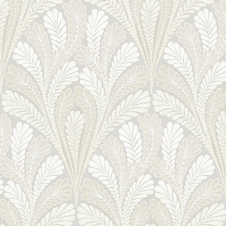 York Shell Damask Gray Wallpaper