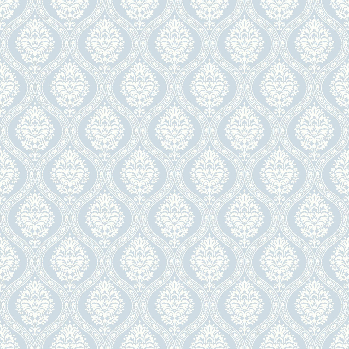 York Petite Ogee Blue Wallpaper