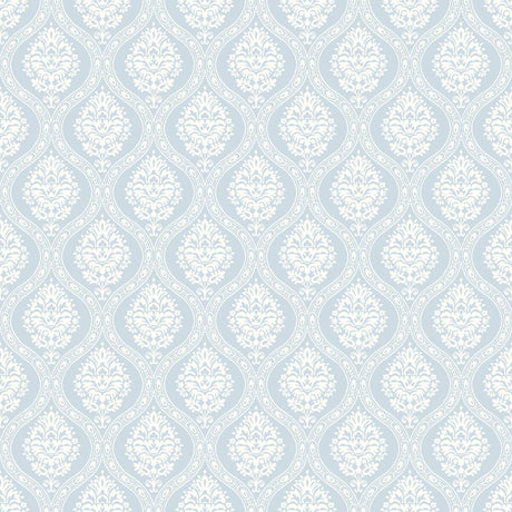 York Petite Ogee Blue Wallpaper