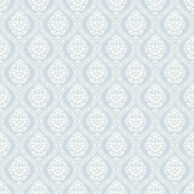 York Petite Ogee Blue Wallpaper