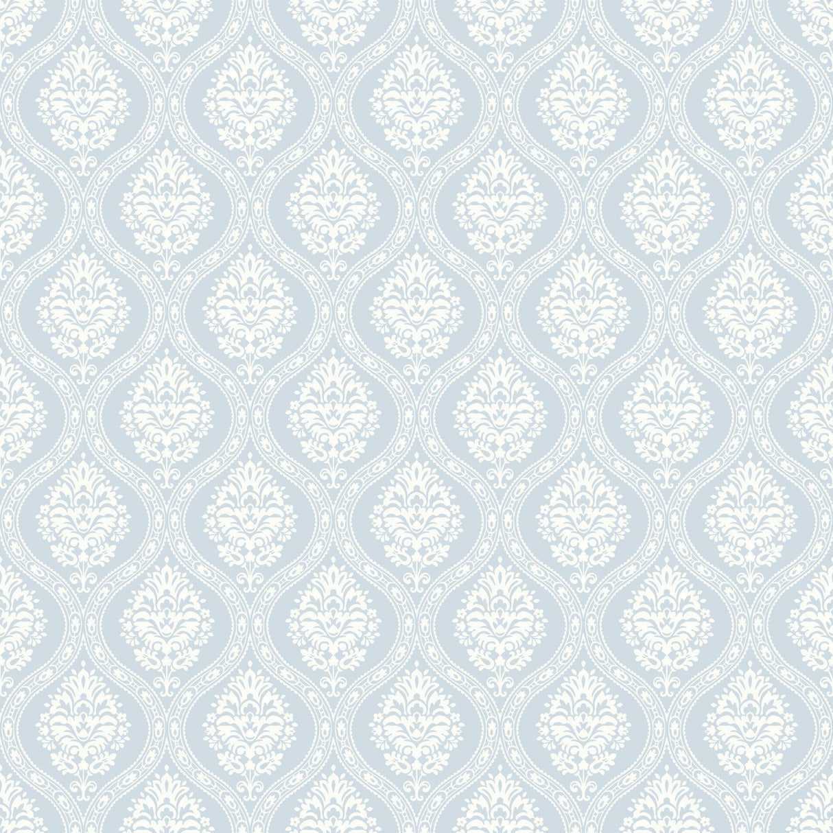 York Petite Ogee Blue Wallpaper