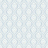 York Small Scale Ogee Blue Wallpaper