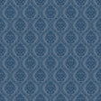 York Catherdral Damask Navy Wallpaper
