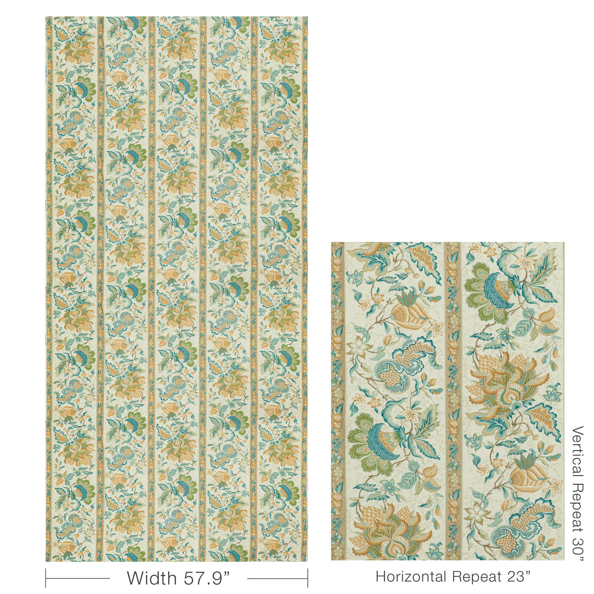Brunschwig & Fils MONTFLOURS PRINT AQUA Fabric