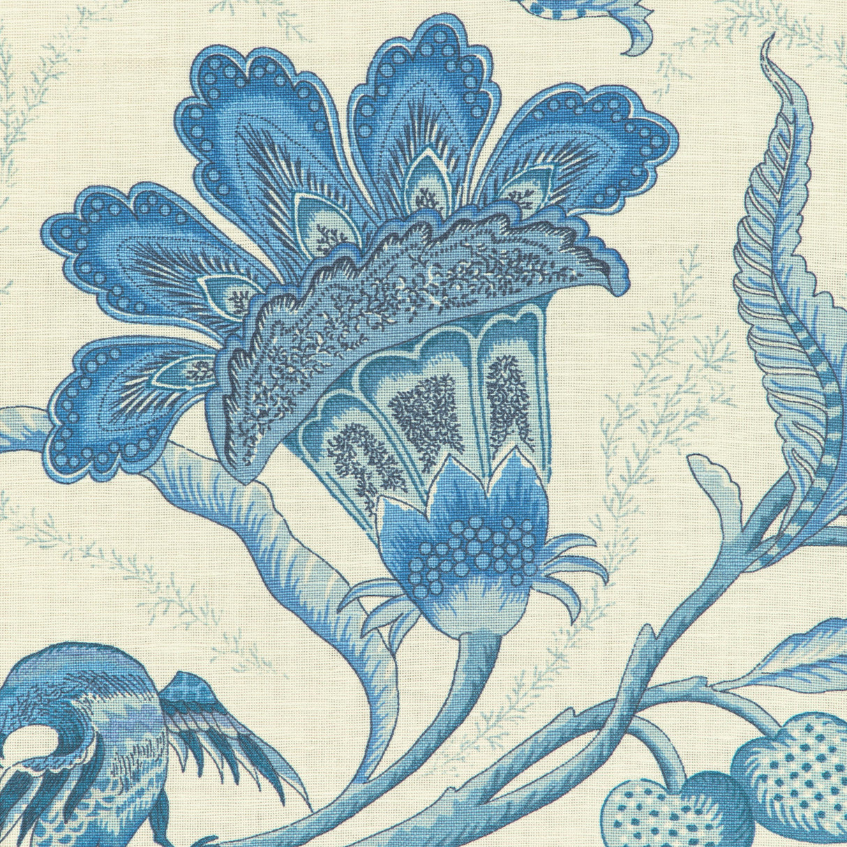 Brunschwig & Fils LOUVERNE PRINT BLUE Fabric