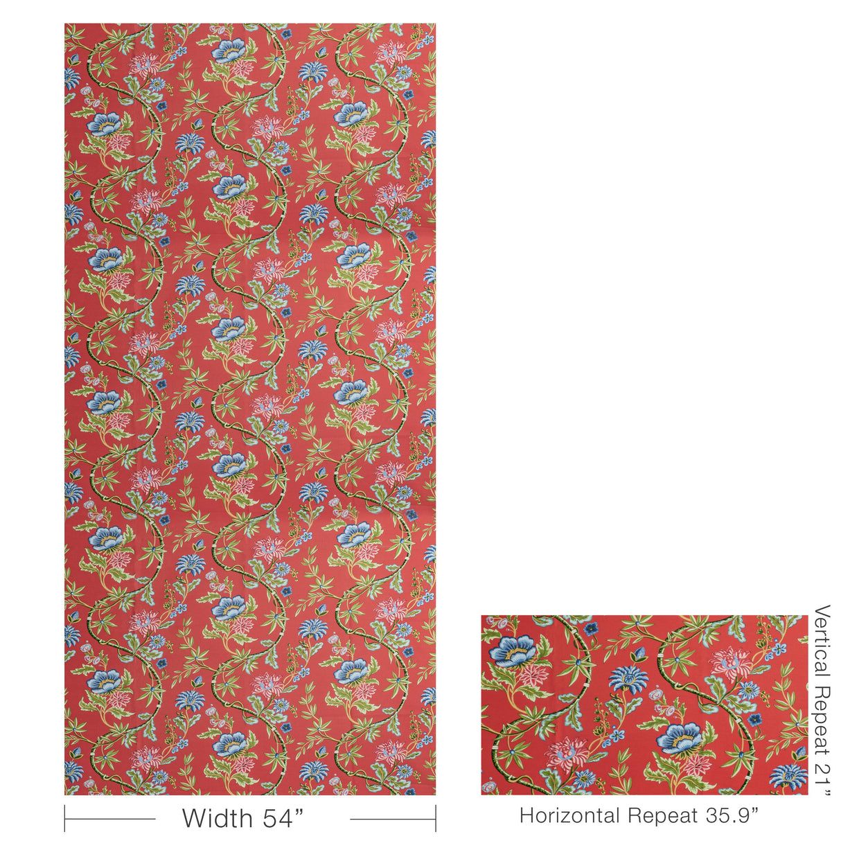 Brunschwig & Fils VERONIQUE PRINT RED Fabric