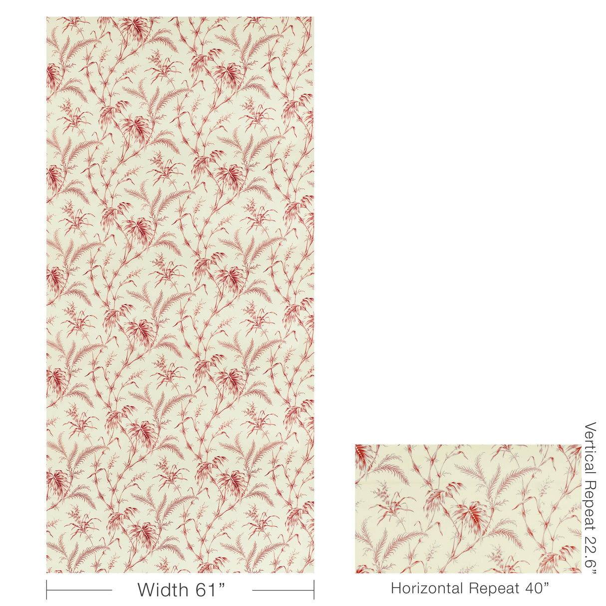 Brunschwig & Fils LAUZIERE PRINT RED Fabric