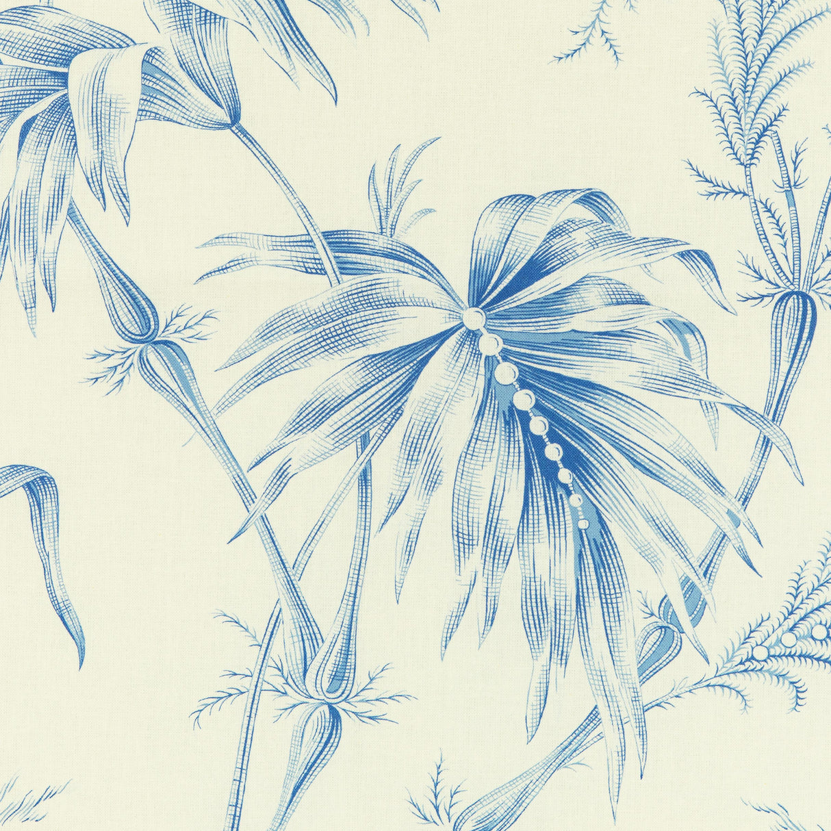 Brunschwig & Fils LAUZIERE PRINT BLUE Fabric