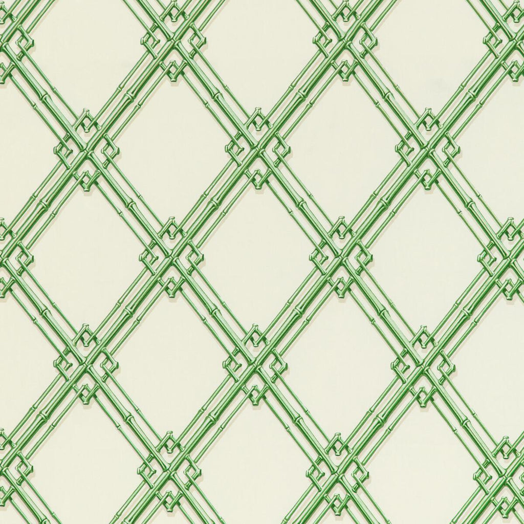 Brunschwig & Fils LE BAMBOU PRINT GREEN Fabric