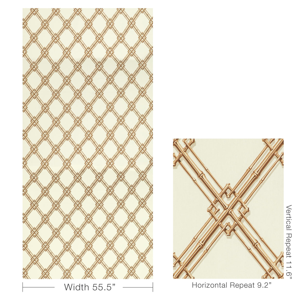 Brunschwig & Fils LE BAMBOU PRINT GOLD Fabric