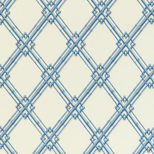 Brunschwig & Fils LE BAMBOU PRINT BLUE Fabric
