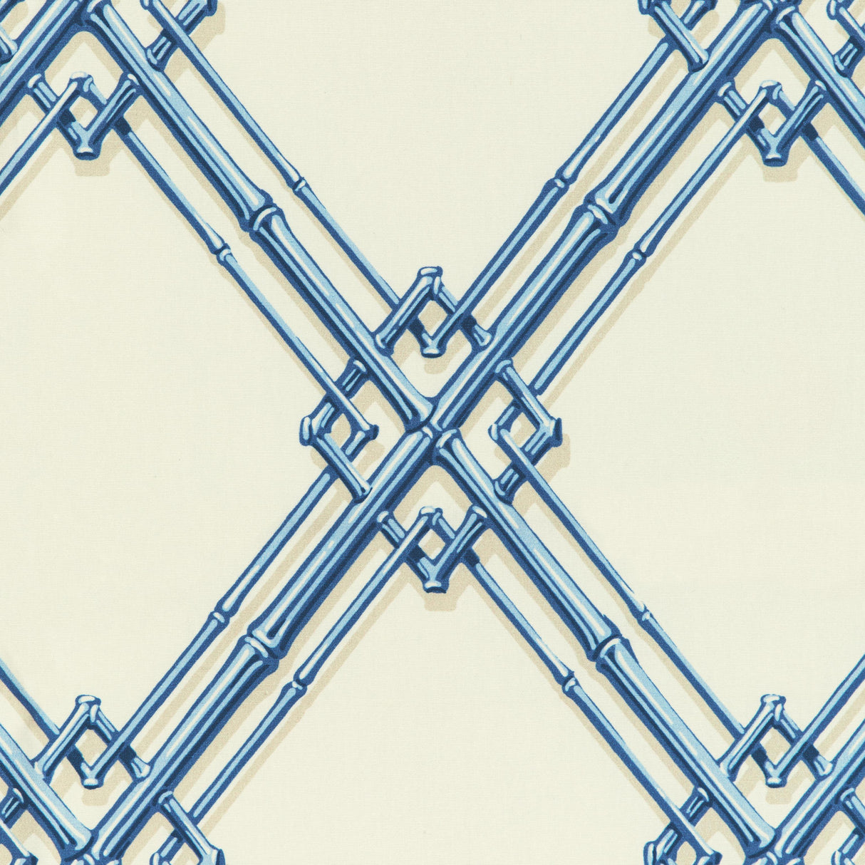 Brunschwig & Fils LE BAMBOU PRINT BLUE Fabric