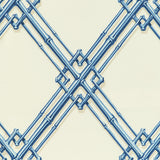 Brunschwig & Fils LE BAMBOU PRINT BLUE Fabric