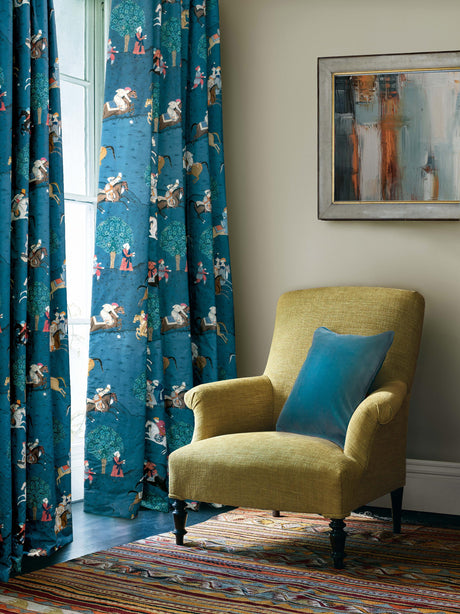 G P & J Baker CASPIAN INDIGO/RED Fabric