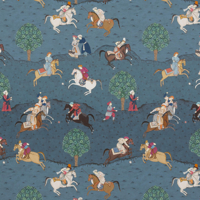 G P & J Baker CASPIAN INDIGO/RED Fabric