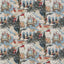 G P & J Baker SHALIMAR INDIGO/RED Fabric