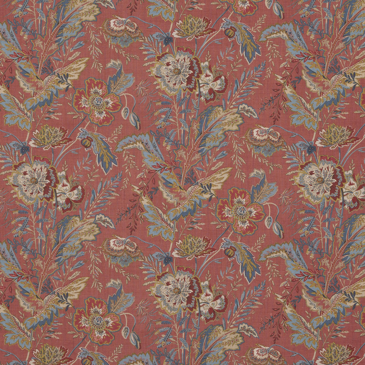 G P & J Baker INDIENNE FLOWER RED Fabric
