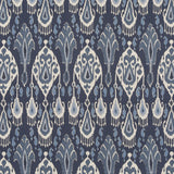 G P & J Baker IKAT BOKHARA LINEN INDIGO Fabric