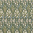G P & J Baker IKAT BOKHARA LINEN EMERALD Fabric