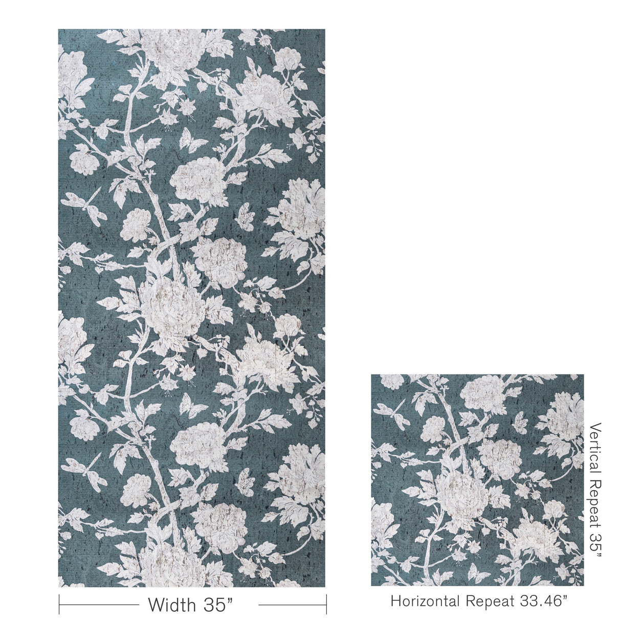 Brunschwig & Fils LES PIVOINES TEAL Wallpaper