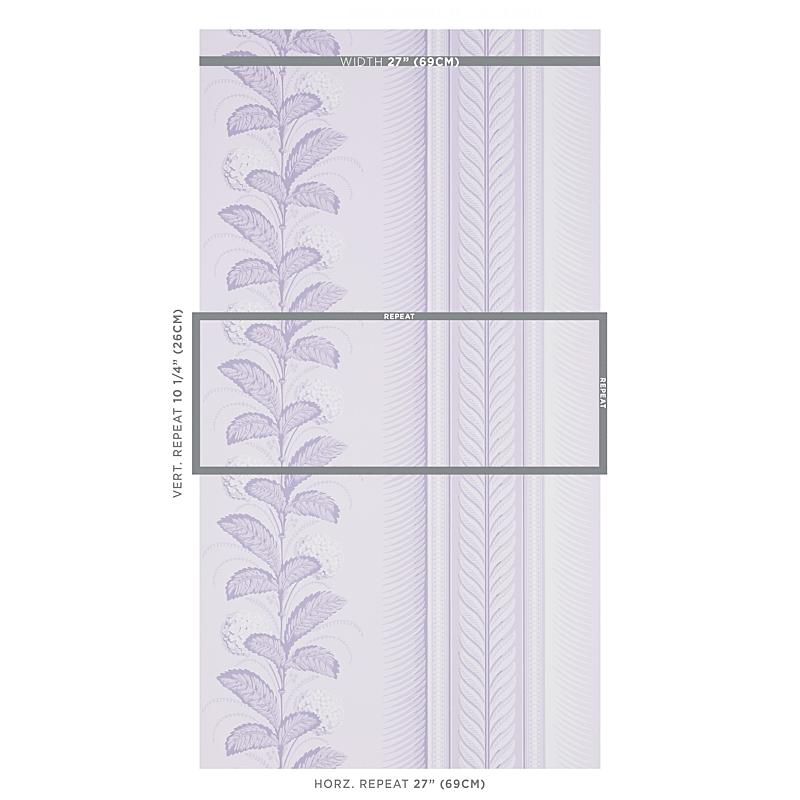 Schumacher Hydrangea Drape Lilac Wallpaper