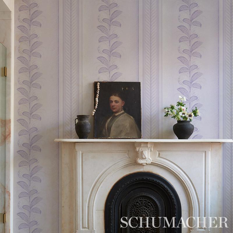 Schumacher Hydrangea Drape Lilac Wallpaper