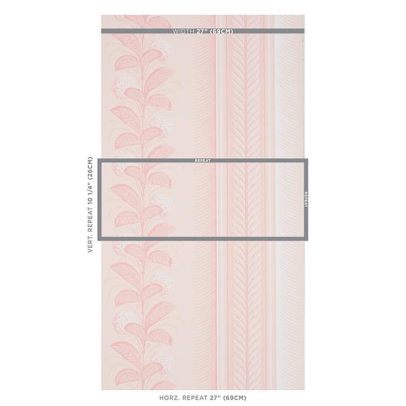 Schumacher Hydrangea Drape Blush Wallpaper