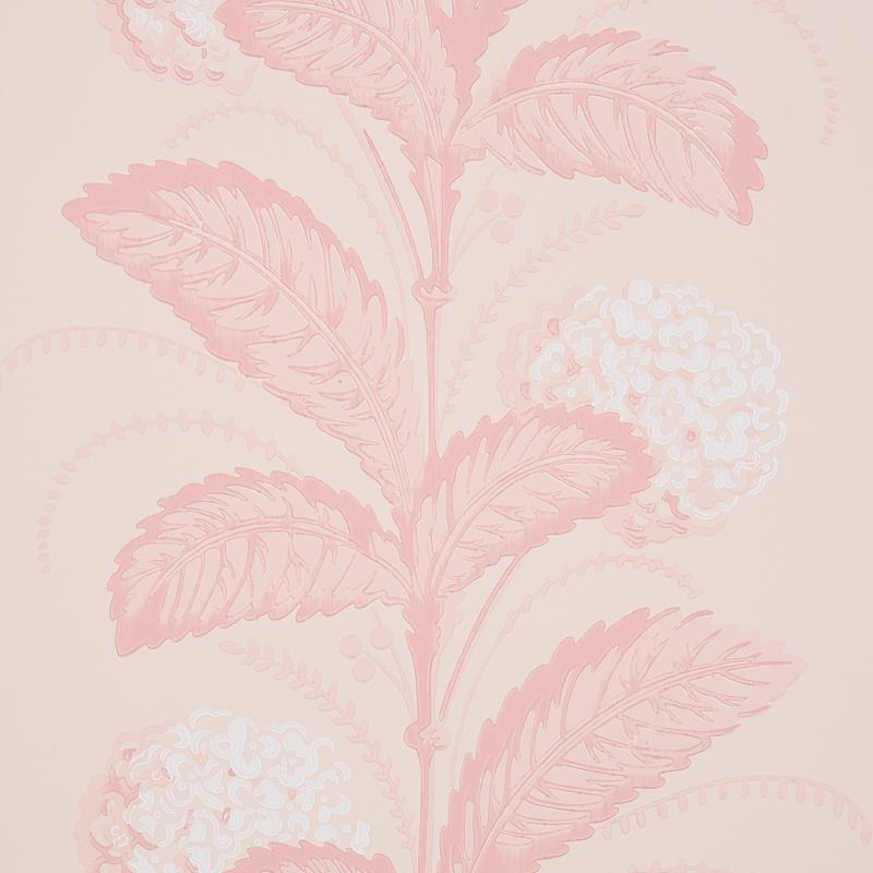 Schumacher Hydrangea Drape Blush Wallpaper
