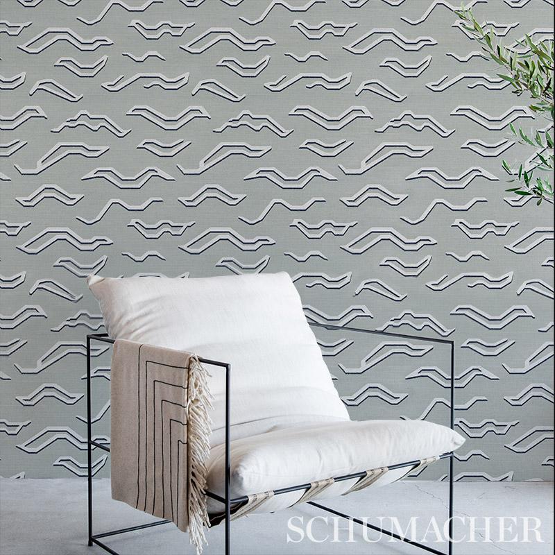 Schumacher Kata Sisal Mineral Wallpaper
