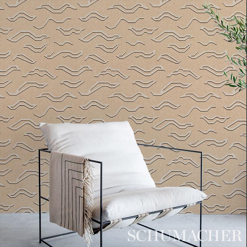 Schumacher Kata Paperweave Oatmeal Wallpaper