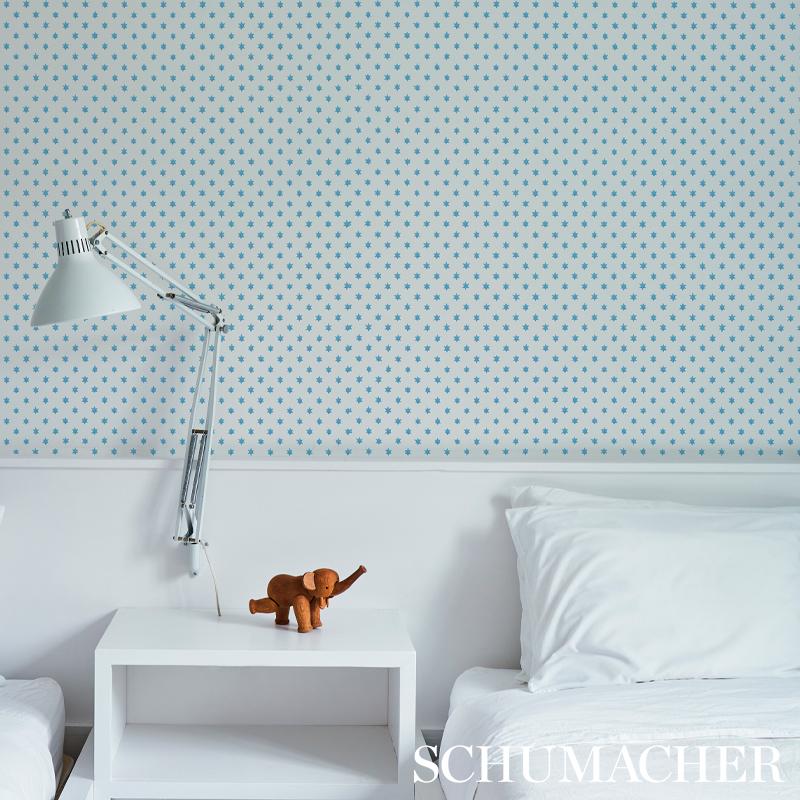 Schumacher Astral Blue Wallpaper