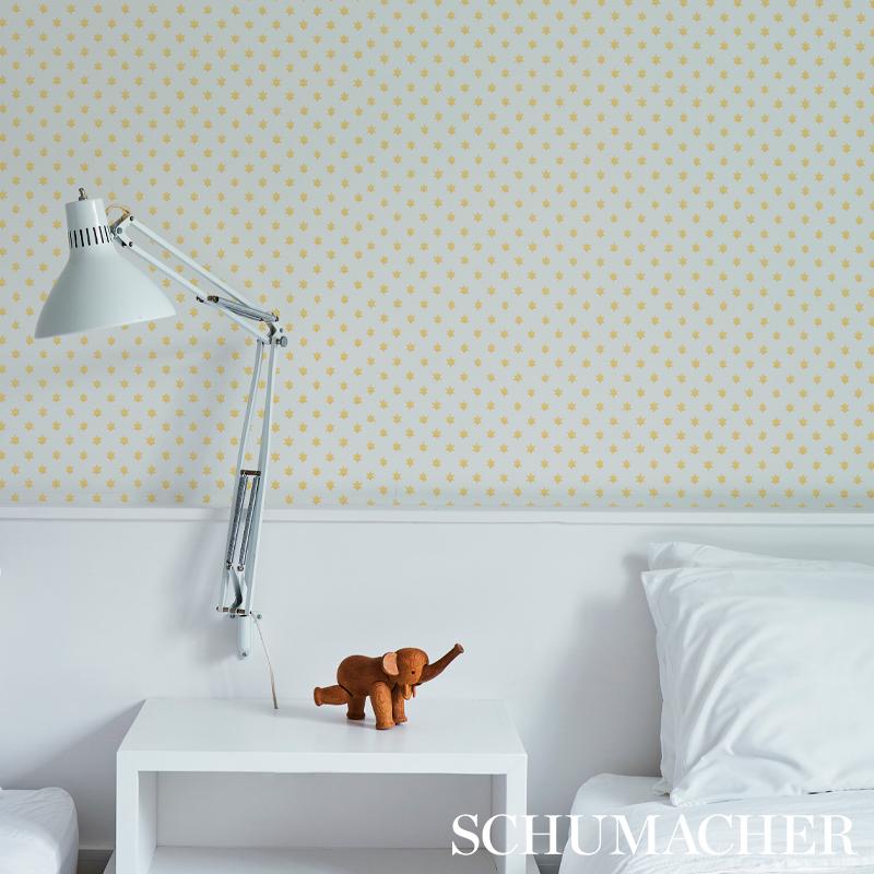 Schumacher Astral Yellow Wallpaper