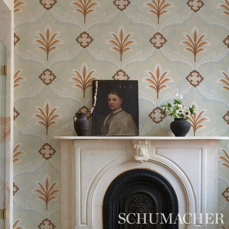 Schumacher Front Waltz Sage Wallpaper