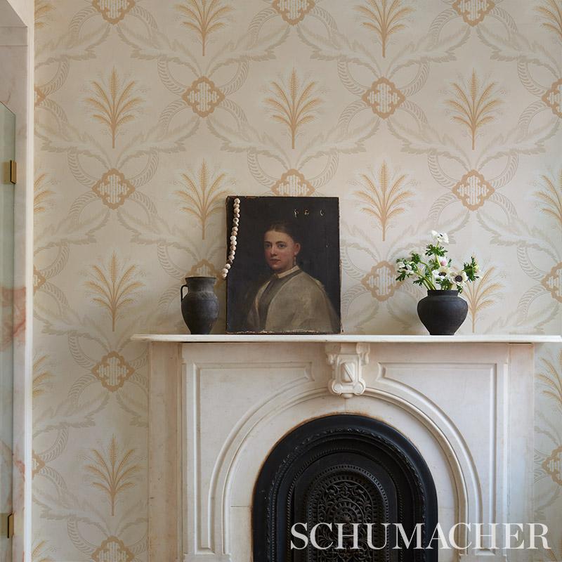 Schumacher Front Waltz Grey & Gold Wallpaper